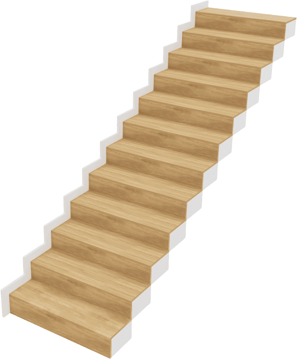 Schody dębowe jednobiegowe, dywanowe