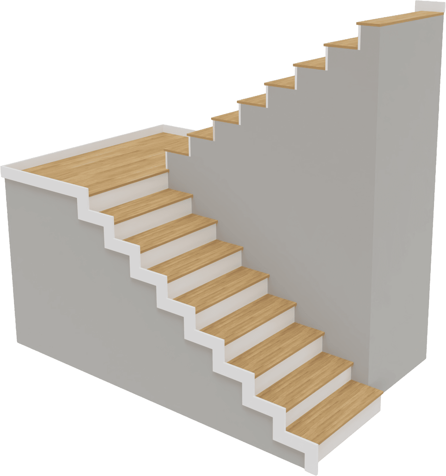 Schody dwubiegowe, dywanowe ze spocznikiem